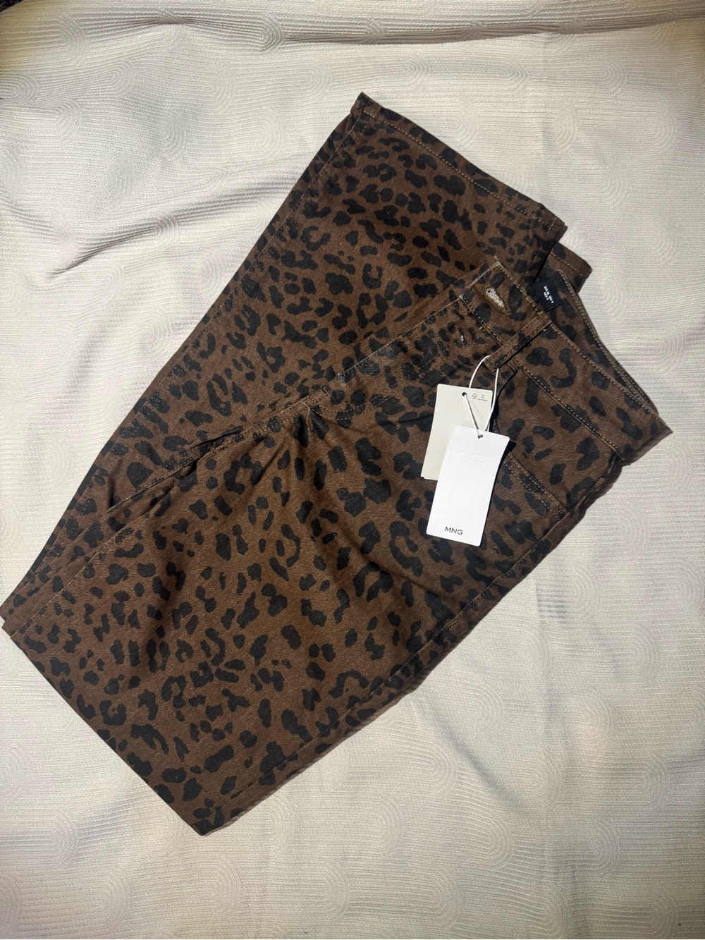 Mango Brown and Black Leopard Print Skirt